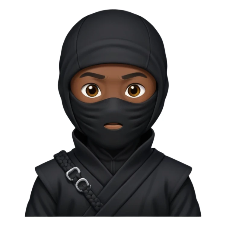 Ninja covering his face with black ninja suite. sticker