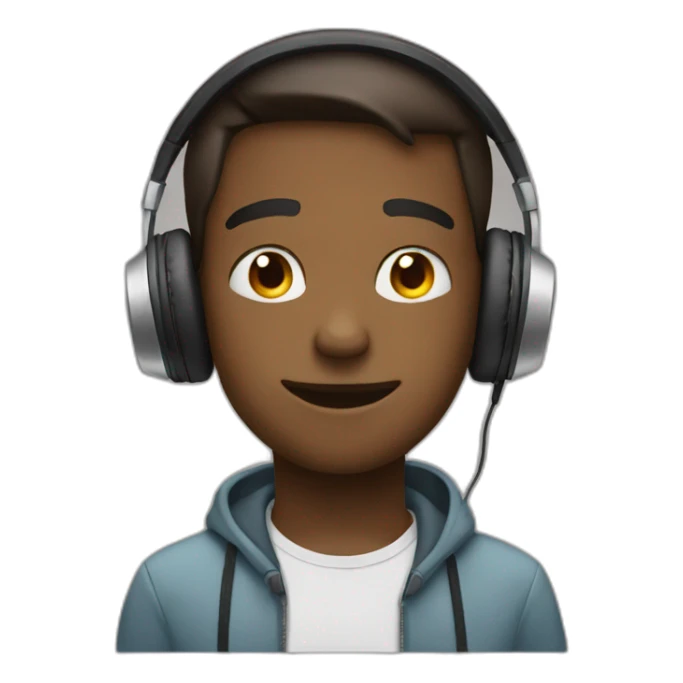 Boy have a headphones and chill face sticker