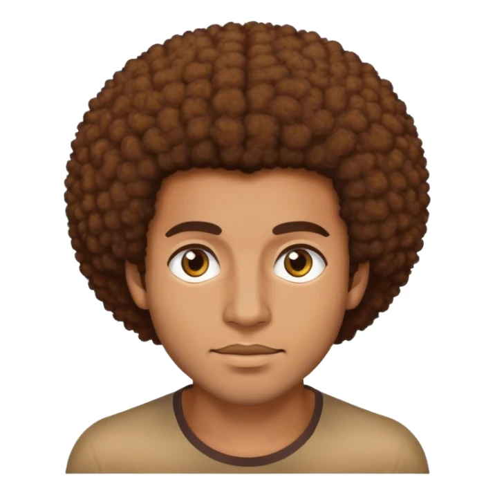 Brown man with brown Afro hair and brown eyes sticker