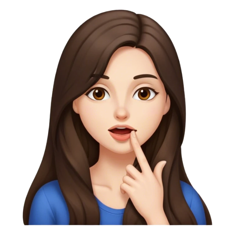 Brunette with long hair snickering  sticker