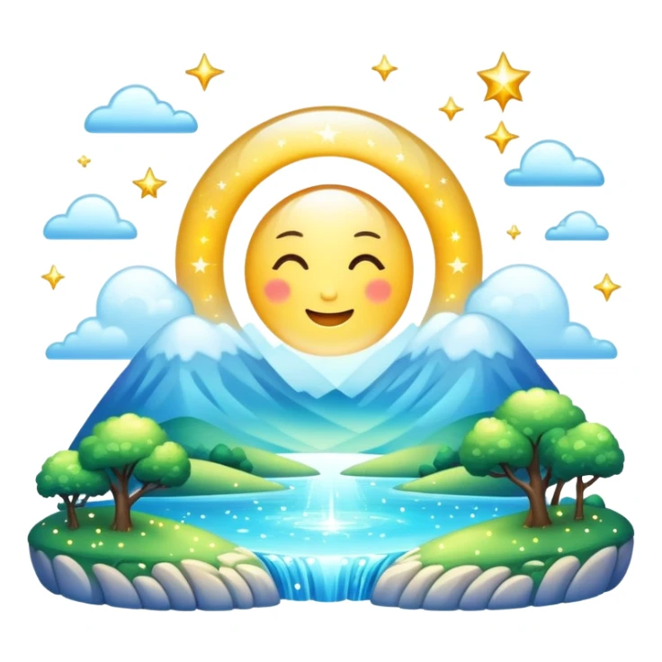divine celestial glistening glossy sparkly shiny glittery scenery  sticker