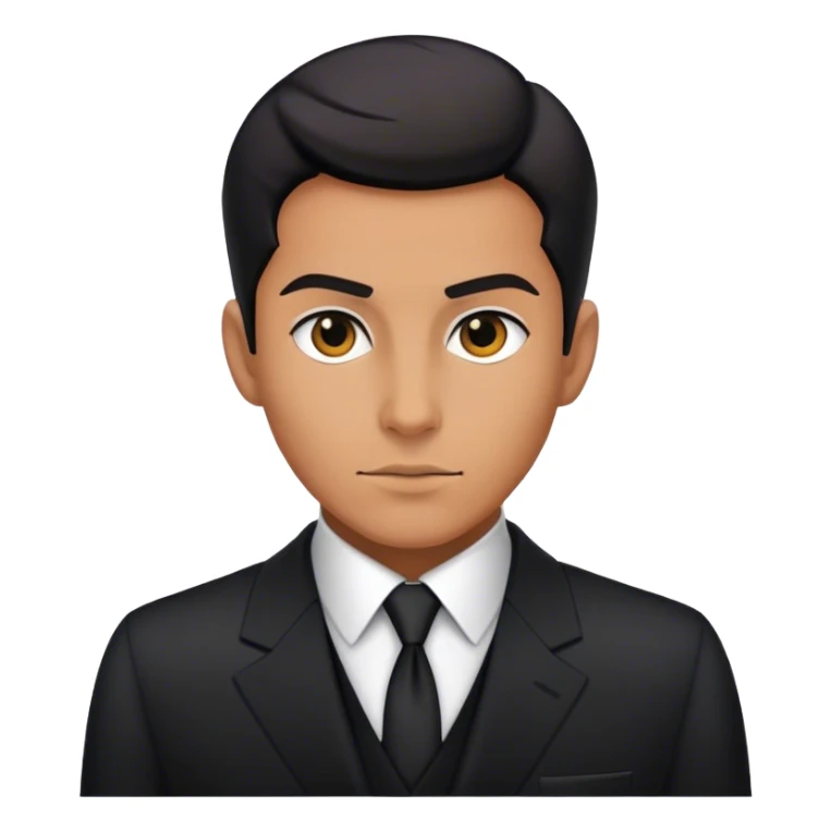 A mysterious spy in a tailored black suit, sticker