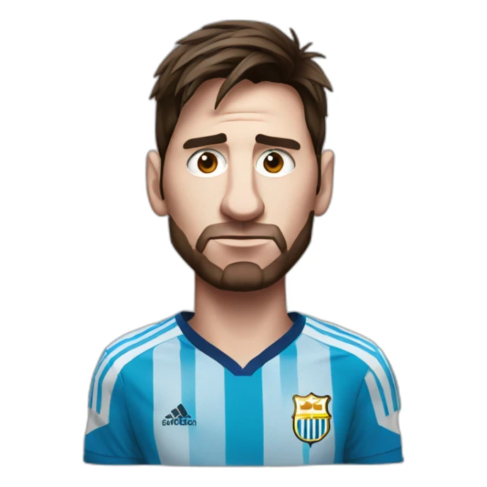 Messi looks disappointed He holds the world cup sticker