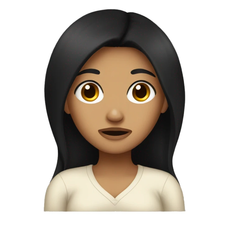 Tan girl with black hair sick in bed sticker