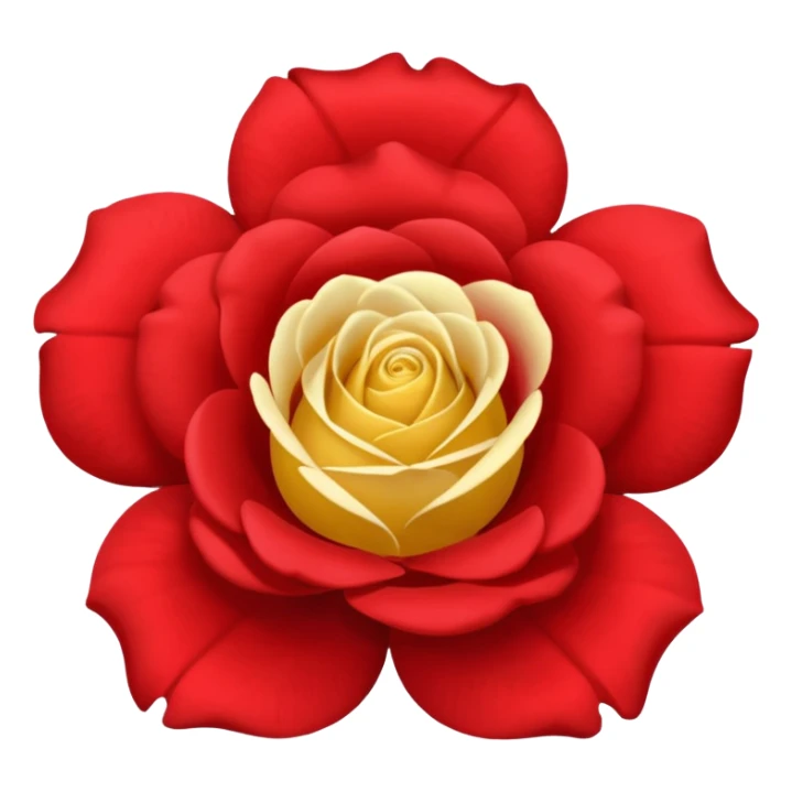 One red flower and one white flower and one small yellow rose below them sticker