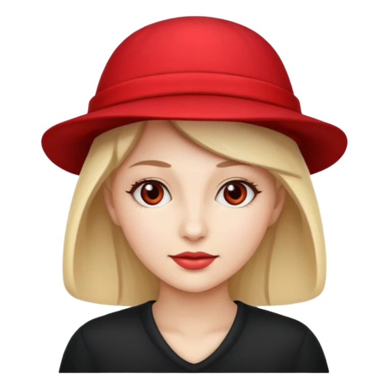 different woman with red hat sticker