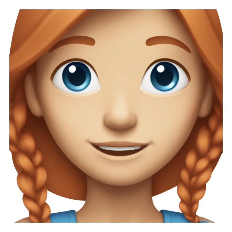 smiling girl with red long hair and blue eyes sticker