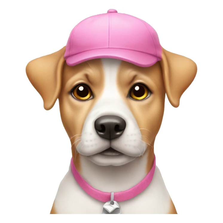 cute dog wearing pink hat sticker