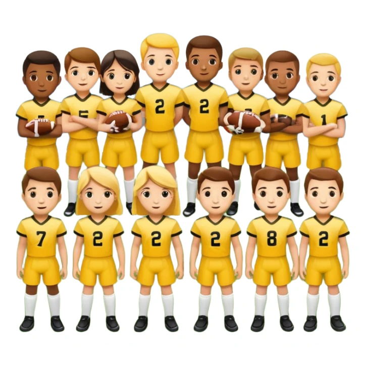 football team mens  kids in yellow dress sticker