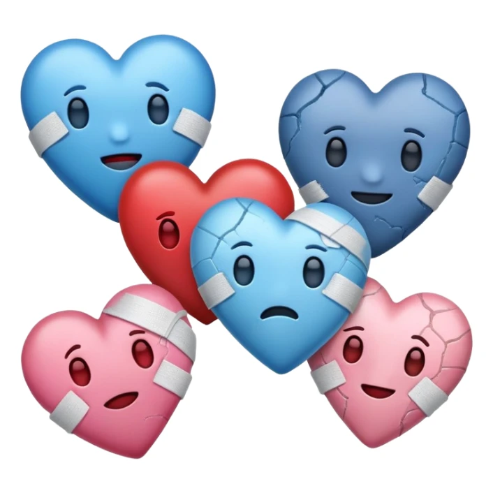 give me a heart emoji which is happy, sad, broken and healing sticker