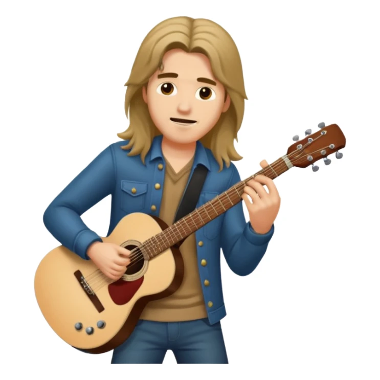 Guy with long hair guitarist sticker