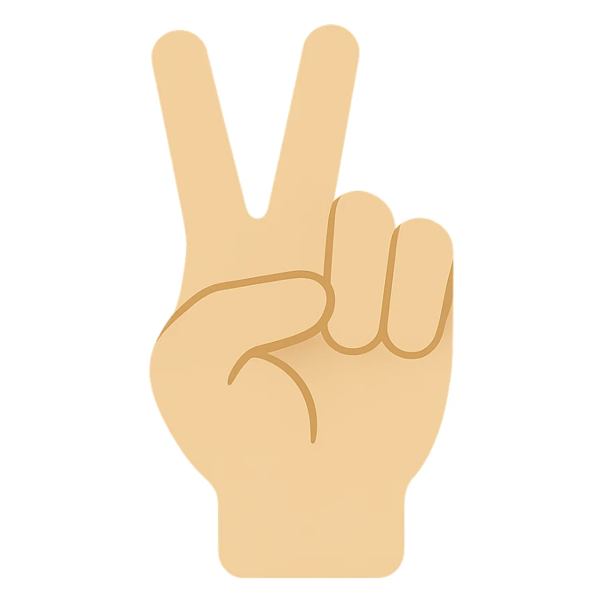 hand forming the YVL hand sign, simple and bold, flat color style sticker
