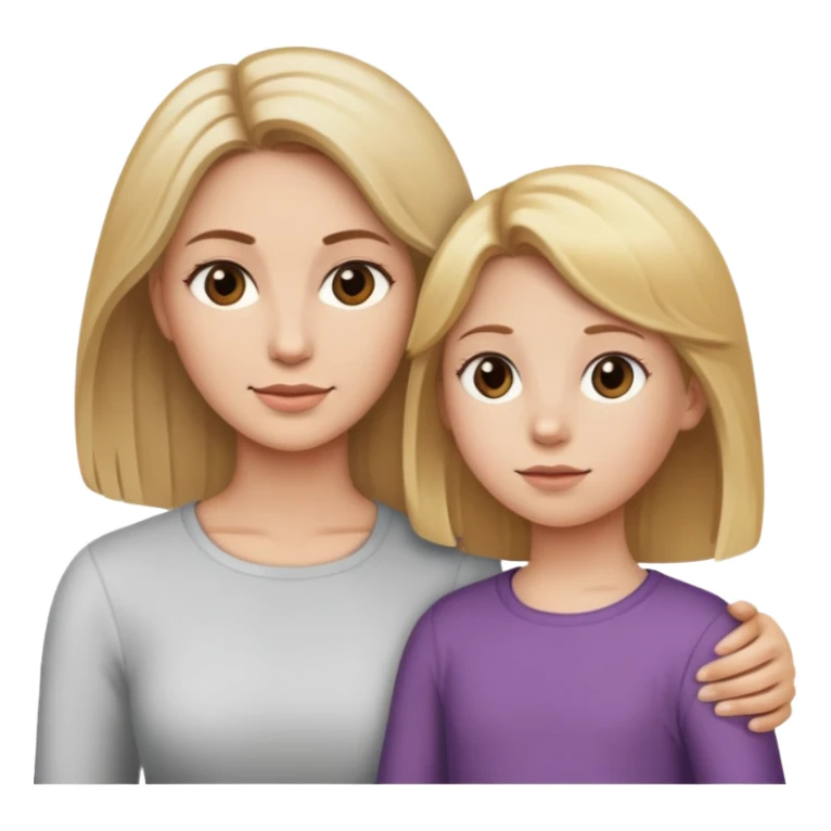 Mommy with blond hair daughter with brown hair sticker