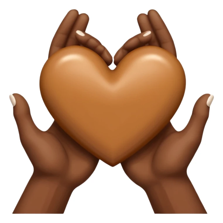 deux mains qui forment un coeur, une main blanche et une main marron sticker