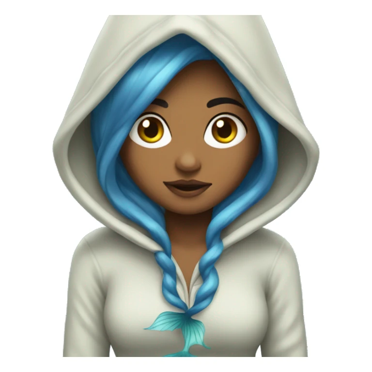 a mermaid with a hoodie  sticker