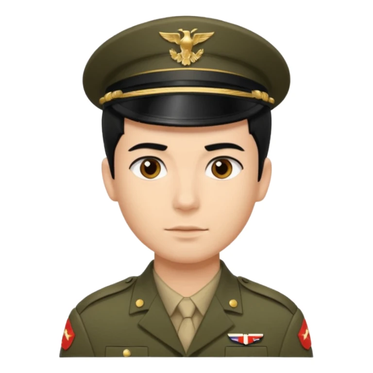 male soldier black hair style sticker