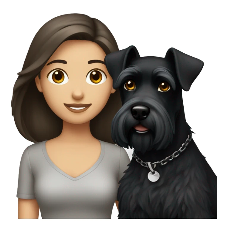 Brunette with a black schnauzer sticker