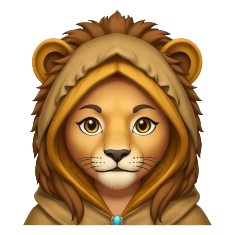 Hooded lion woman  sticker