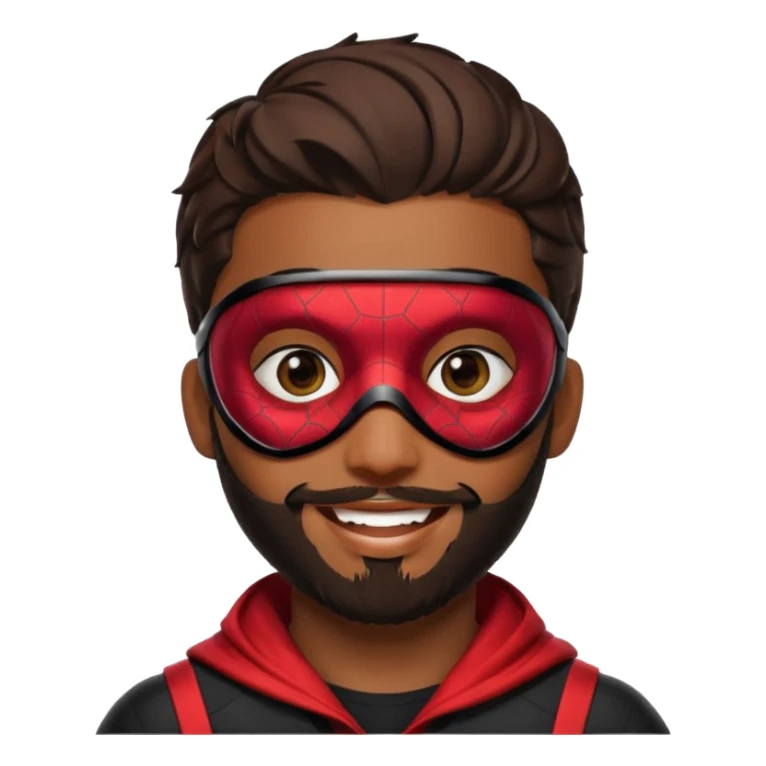 Miles Morales with beard, eye mask, low fade sticker