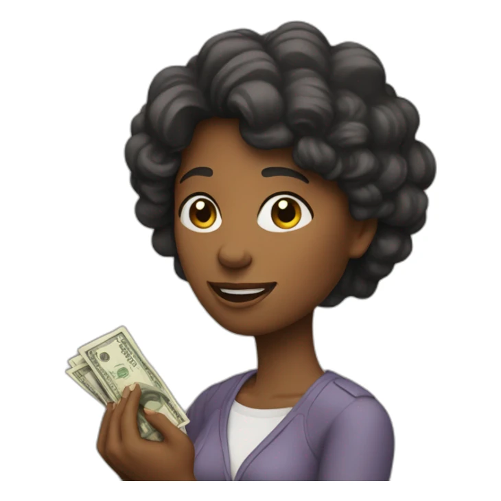 A woman having money in her hand sticker