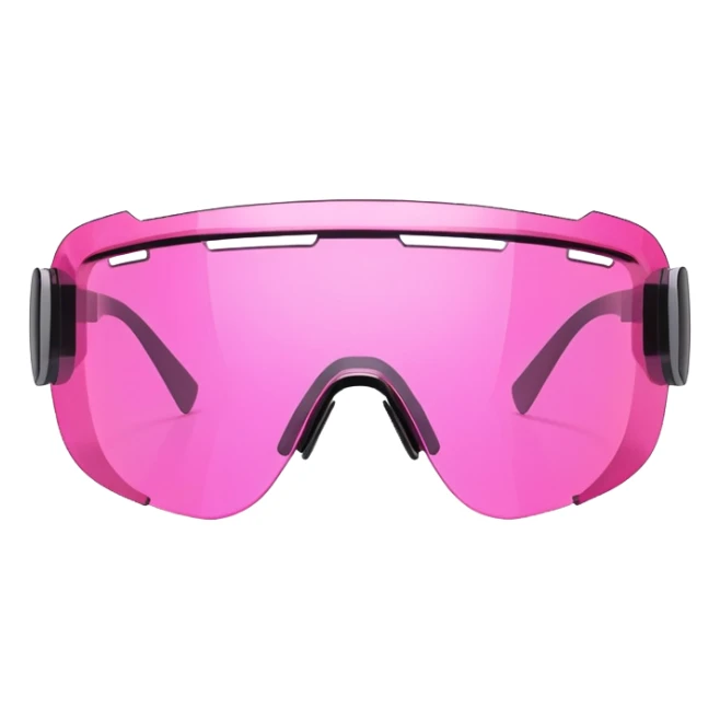 pink tinted shield visor glasses, cyberpunk style, rimless design, one-piece lens sticker