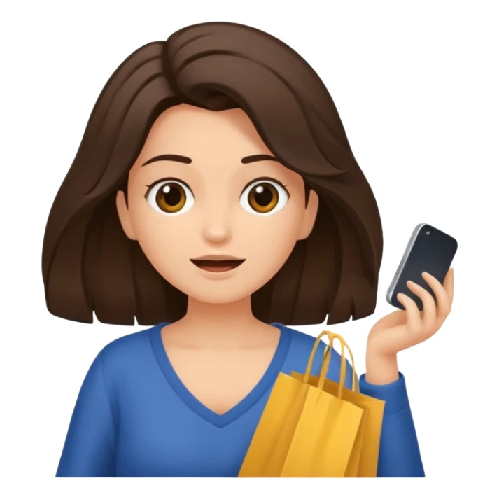 Faça uma mulher do cabelo cacheado 3b castanho escuro da cor parda se maquiando dormindo fazendo compras tomando banho Premium e finalizando o cabelo sticker