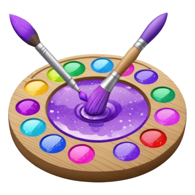 glitter purple art pincel pallet sticker