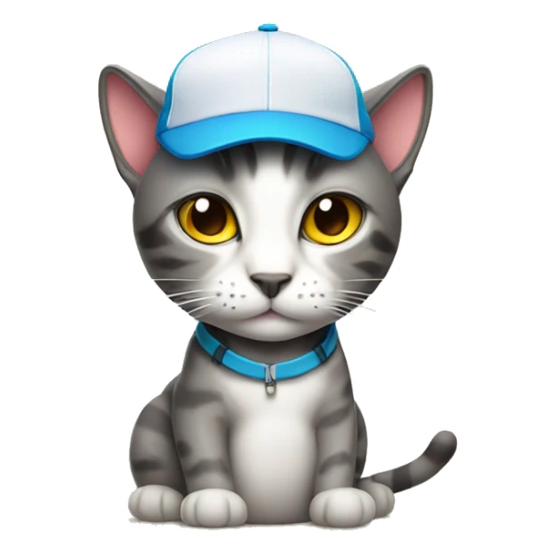  CAT WITH A CAP with a human body wear summer clothes sticker