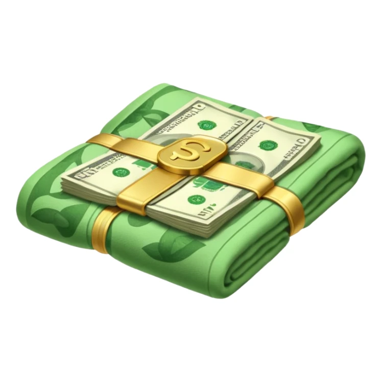 The blanket was spread wide open, and money lay beneath it. sticker