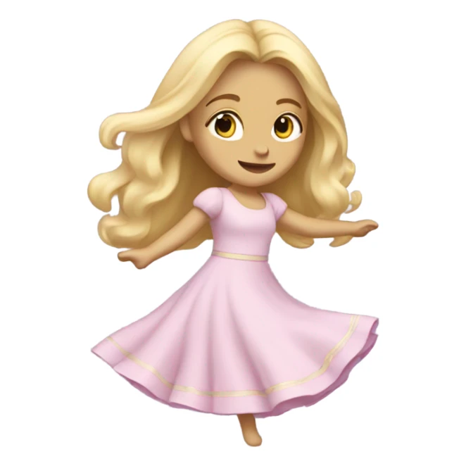 blonde long haired girl dancing in pastel dress sticker