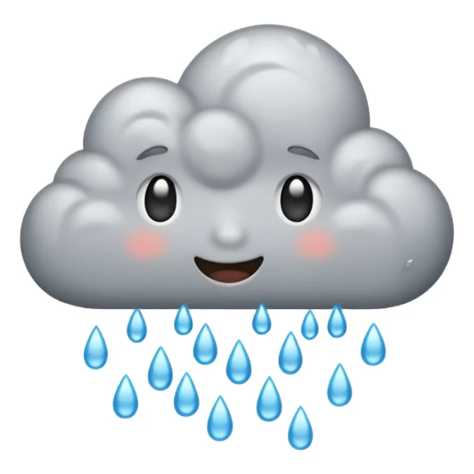 emoji of grey cloud is raining sticker