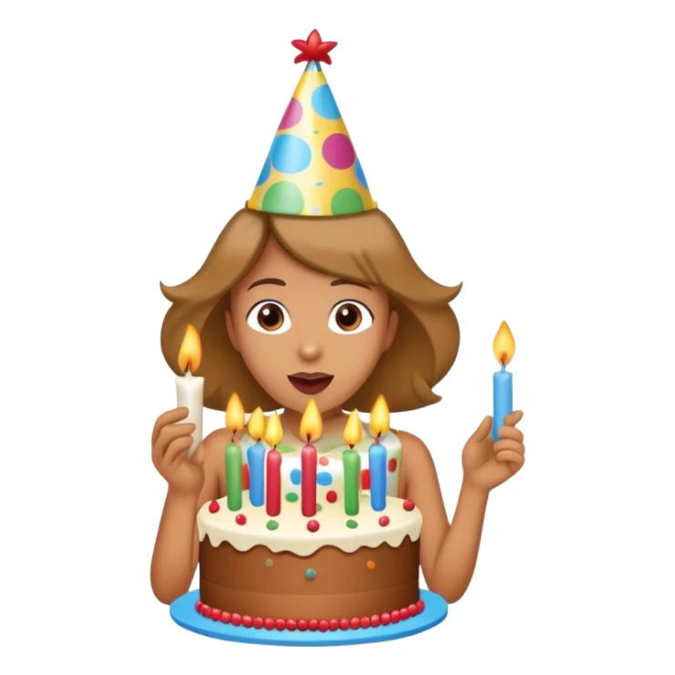 person celebrating a birthday with a cake and candles sticker