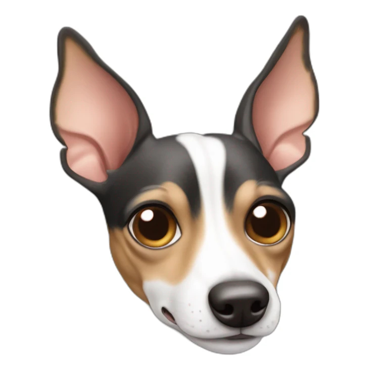 Curled up fawn rat terrier with pointy ears sticker