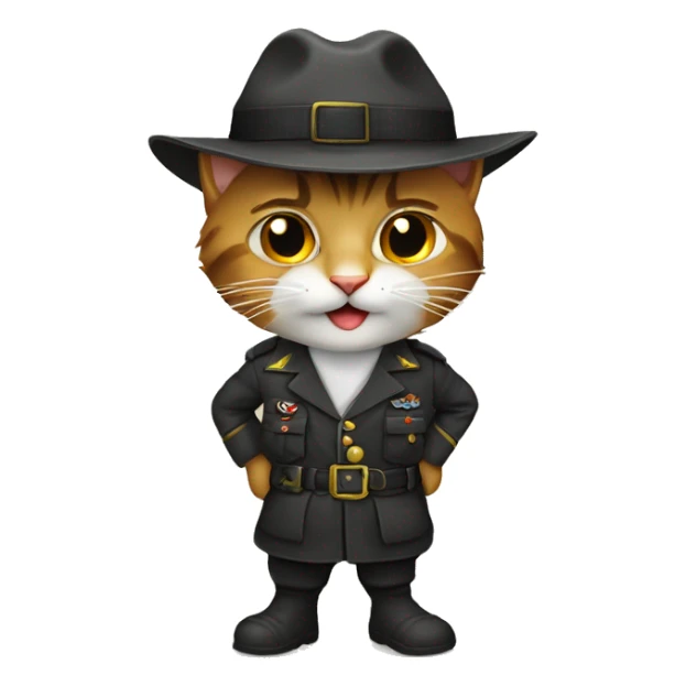 türk asker kıyafeti giymiş kedi sticker