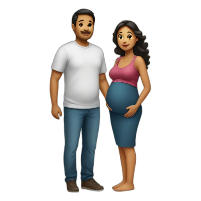 Latin Pregnant woman and husband in Canada sticker