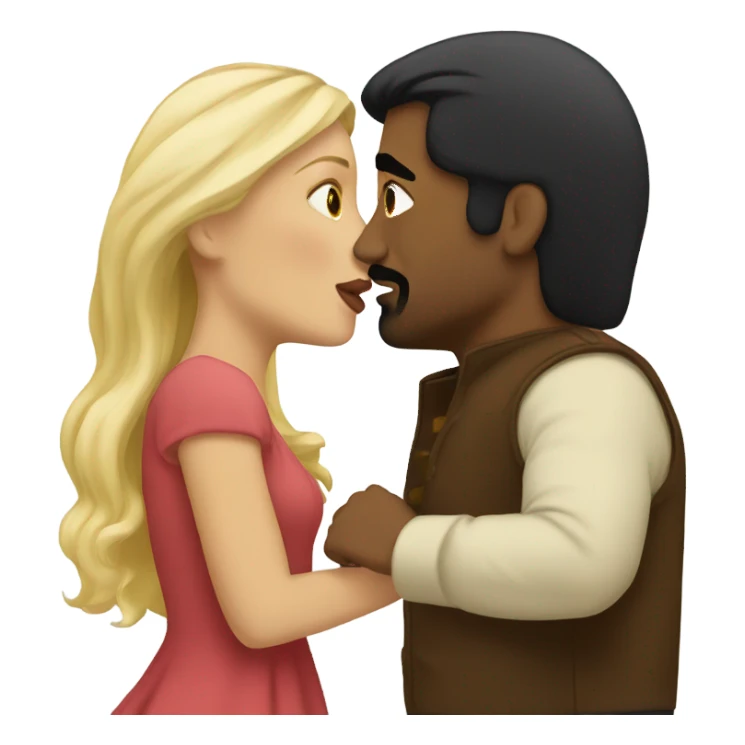 Blonde kissing mexican dark-haired man sticker