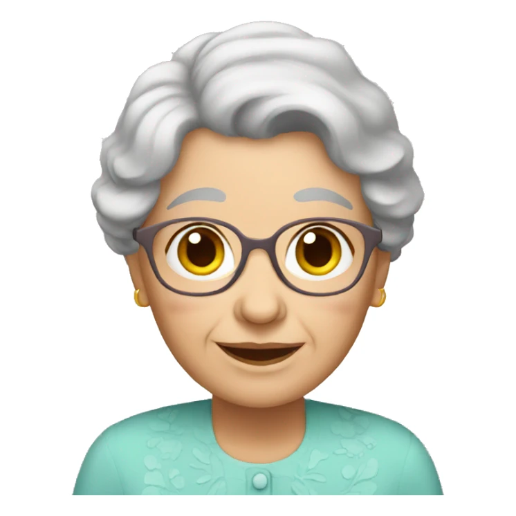 Granny with brown hair family sticker