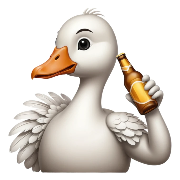 Goose with bottle of beer sticker