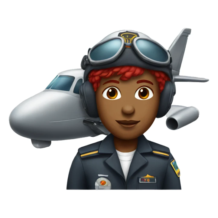 black air plane pilot with red hair sticker