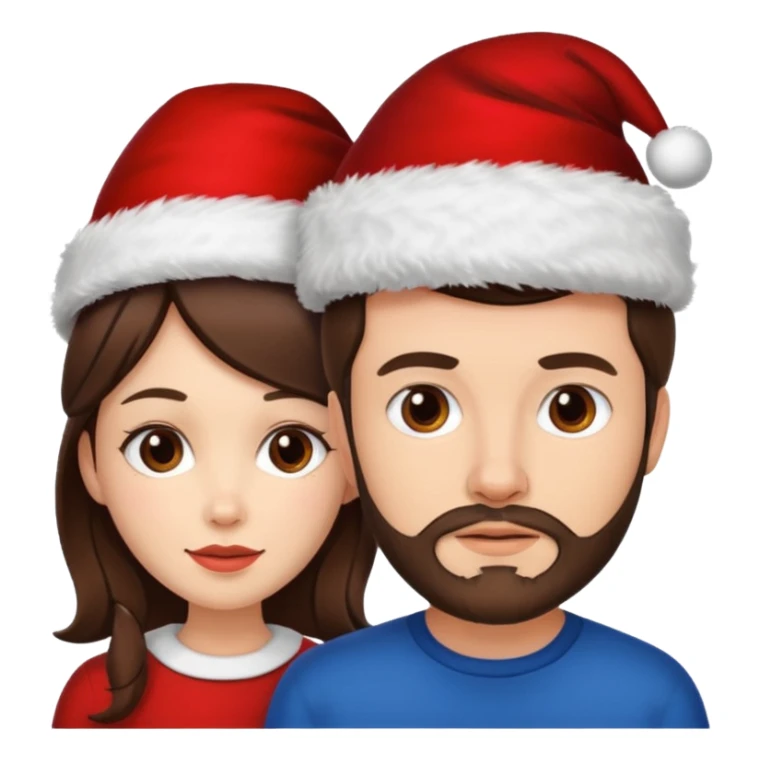 SCOTTISH MAN WITH STUBBLE AND BRUNETTE WOMAN WITH XMAS HAT sticker