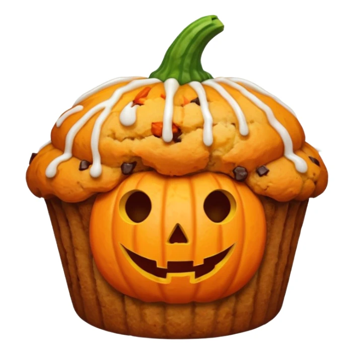 halloween muffin with pumpkin decoration sticker