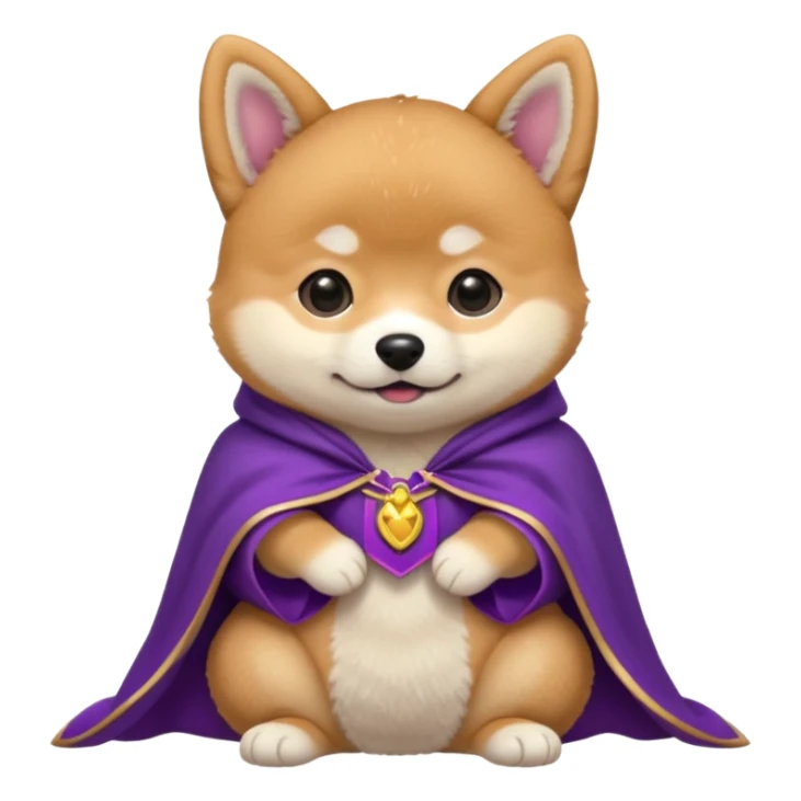 baby shiba dog, in magic purple cloak sticker