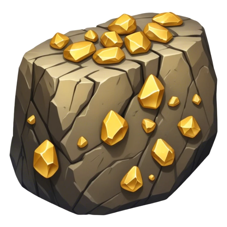 gold ore fused in rock sticker