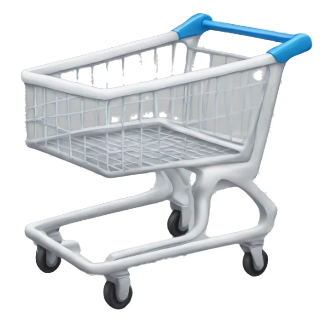 supermarket cart empty and white with a cake in it sticker