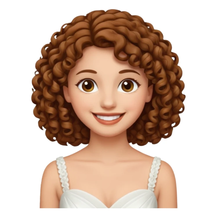 A bride with a curly brown hair sticker