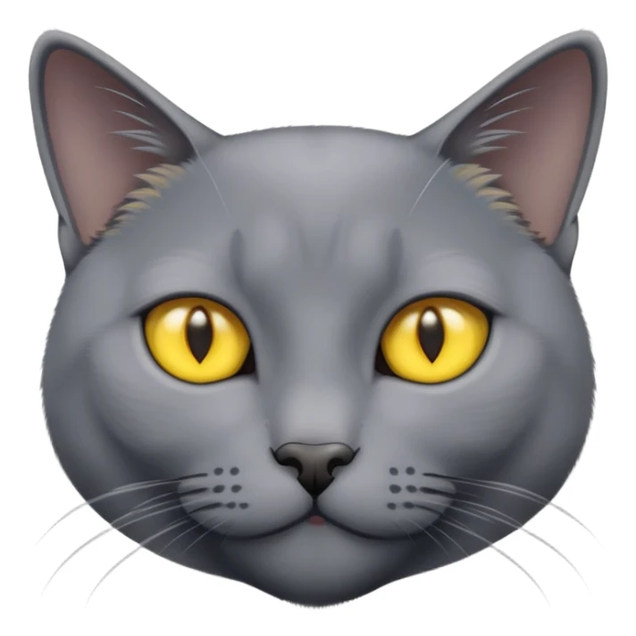 russian blue cat with yellow eyes  sticker