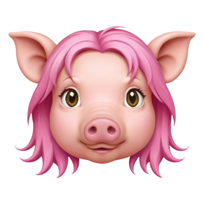 renaissance style pink spaghetti monalisa pig face portrait sticker