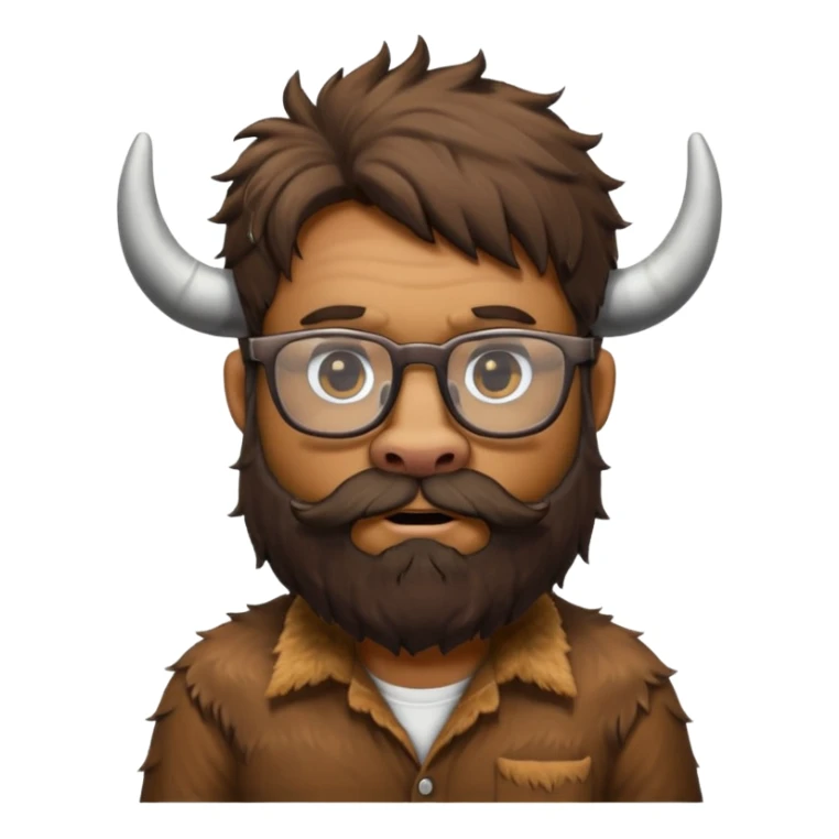 bearded buffalo with shirt and glasses sticker