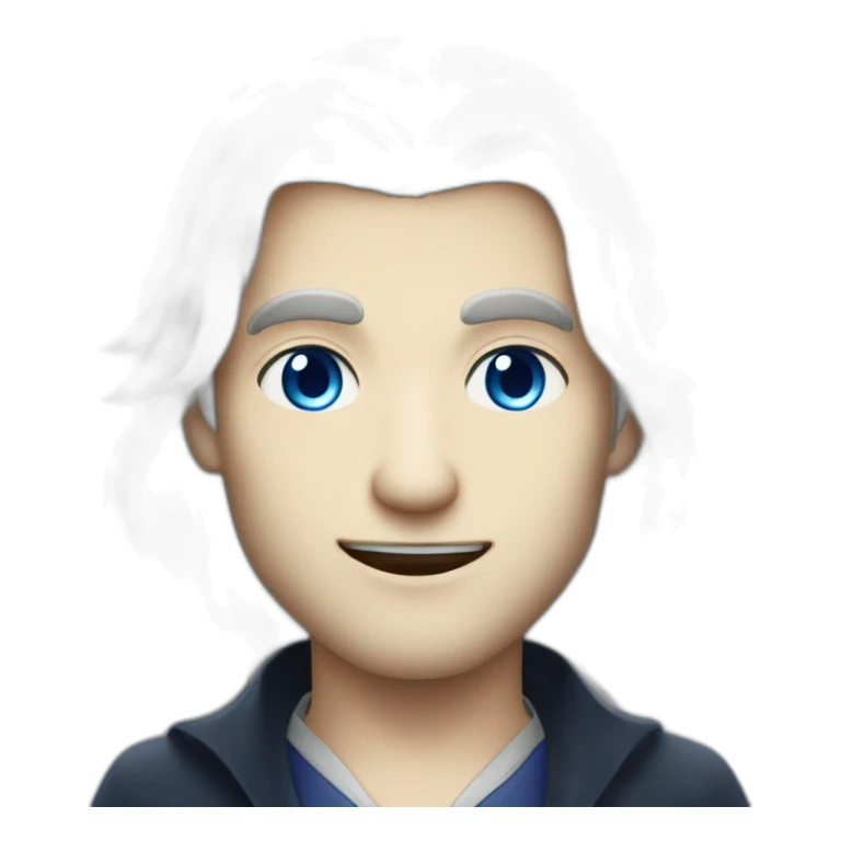 vampire librarian blue eyes and long white hair handsome male sticker