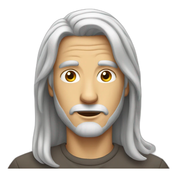 White man with long gray hair sticker